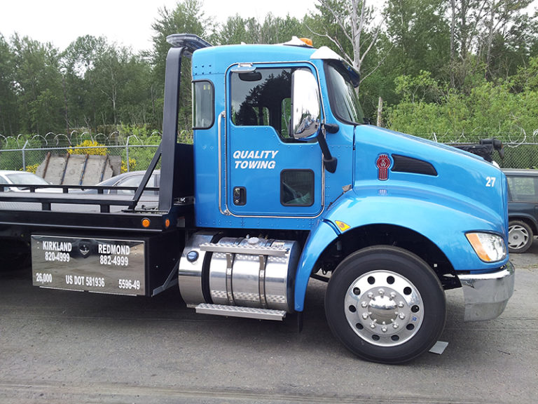 Quality Towing of Kirkland, WA get new truck graphics - JJ Graphics and